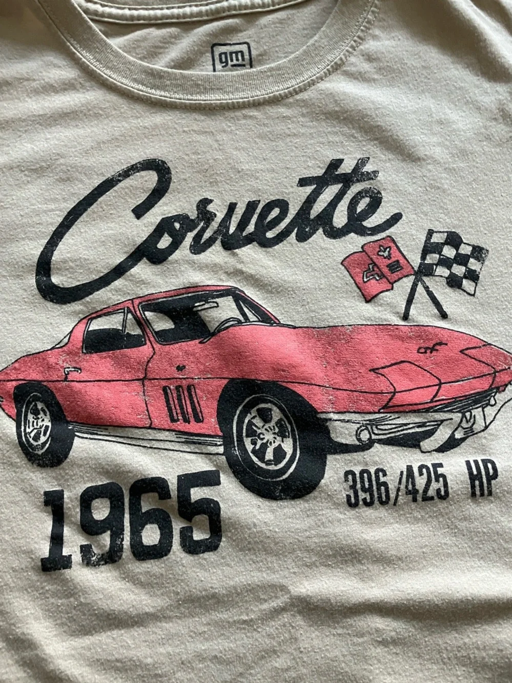 Back to school 📚Men's Tan Corvette 1965 Graphic Tee by Unknown Brand - Picture 3 of 6